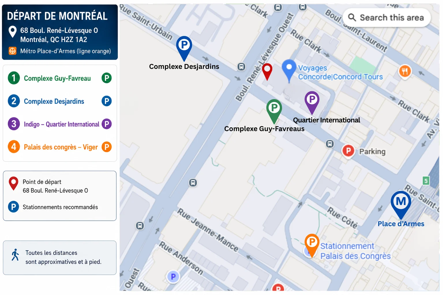 Parking Near Departure Locations  | Montreal & Brossard